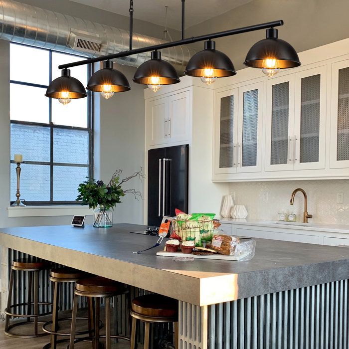 17 Stories Dardani 5 Light Dimmable Globe Chandelier Billiard & Pool Table Lights Black